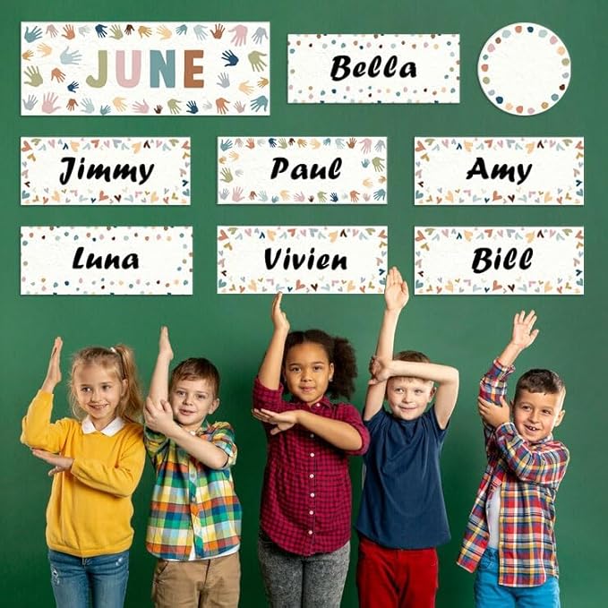 60 Pcs Months of The Year for Classroom, Back to School Monthly Bulletin Boarder Decoration with Glue Round Rectangle Cutouts, Holiday Headliners for Classroom School