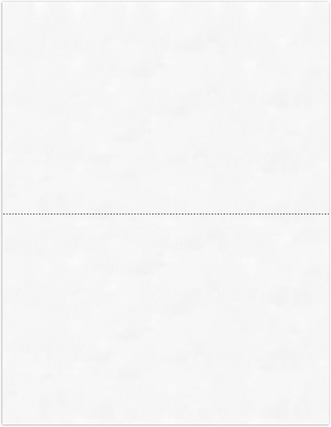 PrintWorks Professional Half Sheet Perforated Paper 8.5” x 11” - Perfect For W-2, 1099, & Statement Use - Made in the USA - 500 Sheets - 24 lb - A5 Paper - Printer Compatible - White (04118)