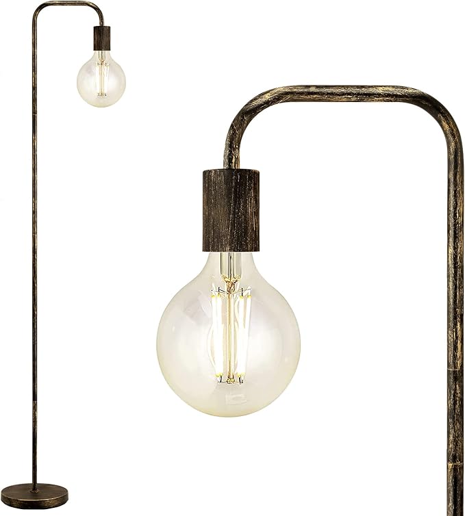 BoostArea Floor Lamp, Bronze Industrial Floor Lamp, 63 Inch Antique Standing Lamp, E26 Socket, Whole Metal, ETL Listed, Modern Stand Up Lamp for Bedroom, Living Room, Minimalist, Vintage, Mid Century