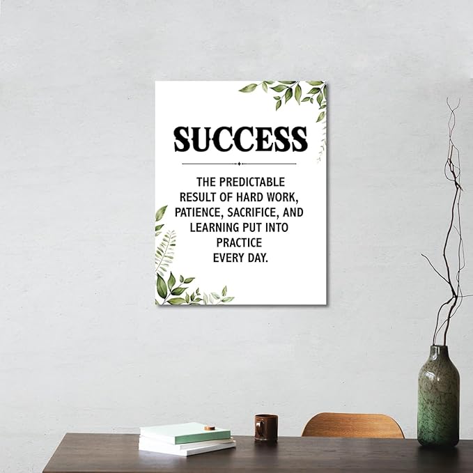 Gwisml Success Quotes Wall Decor, Inspirational Quotes Canvas Frame Paintings For Office Home Workplace Wall Art Decor