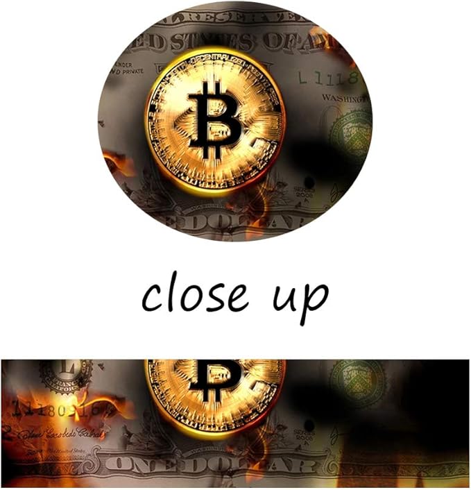Office Artwork Wall Decor Motivational Burning Bitcoin and Dollars Creative Artwork Office Modern Home Wall Art Work Positive Money Canvas Wall Pictures Posters for Study Room Gym Framed-40"Wx20"H