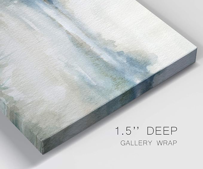 WEXFORD HOME Landscape Wall Art Premium Gallery Wrapped Canvas Abstract Ocean Forest Modern Artwork Decoration for Living Room Kitchen Bathroom Office, Ready to Hang, Still Evening Waters II