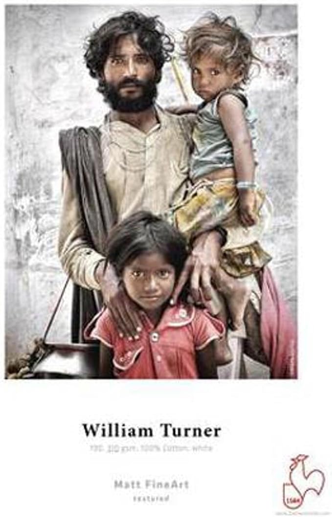 Hahnemuhle William Turner, 100% Rag, Natural White Matte Inkjet Paper, 16 mil., 190 g/mA, 17x22", 20 Sheets