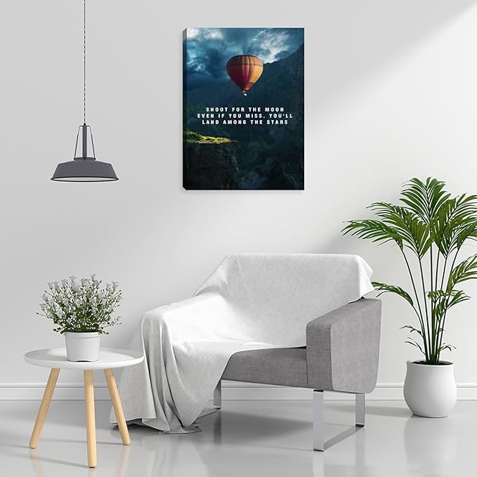 Motivational Wall Decor Inspirational Canvas Wall Painting Print Office Wall Decor Poster Inspiring Framed Canvas Wall Art Decoration Artwork for Living Room Bedroom Workplace 12"x16"