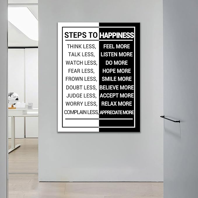 Inspirational Canvas Wall Art Picture Painting Motivational Poster Print Artwork Positive Theme Wall Decor for Modern Home Living Room Office Workplace Artwork Stretched and Framed [30''Wx 40''H]
