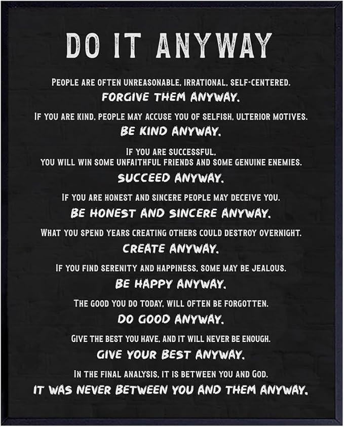 Inspirational Quotes Wall Decor for Men - Black Office Wall Decor - Motivational poster - Motivational Wall Art - Office Wall Art & Decor - positive Sayings - Do It Poster 8x10 Yellowbird Art & Design