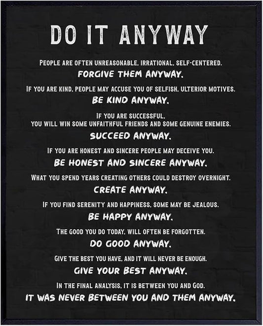 Inspirational Quotes Wall Decor for Men - Black Office Wall Decor - Motivational poster - Motivational Wall Art - Office Wall Art & Decor - positive Sayings - Do It Poster 8x10 Yellowbird Art & Design