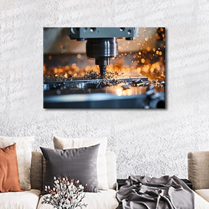 1 Piece Wall Art Wall Machine Pictures for Living Room Wall Decoration Office Wall Decor Canvas Prints Wall Art Framed Art Wall Decor Artwork Canvas Wall Art Ready to Hang, 16" x24"