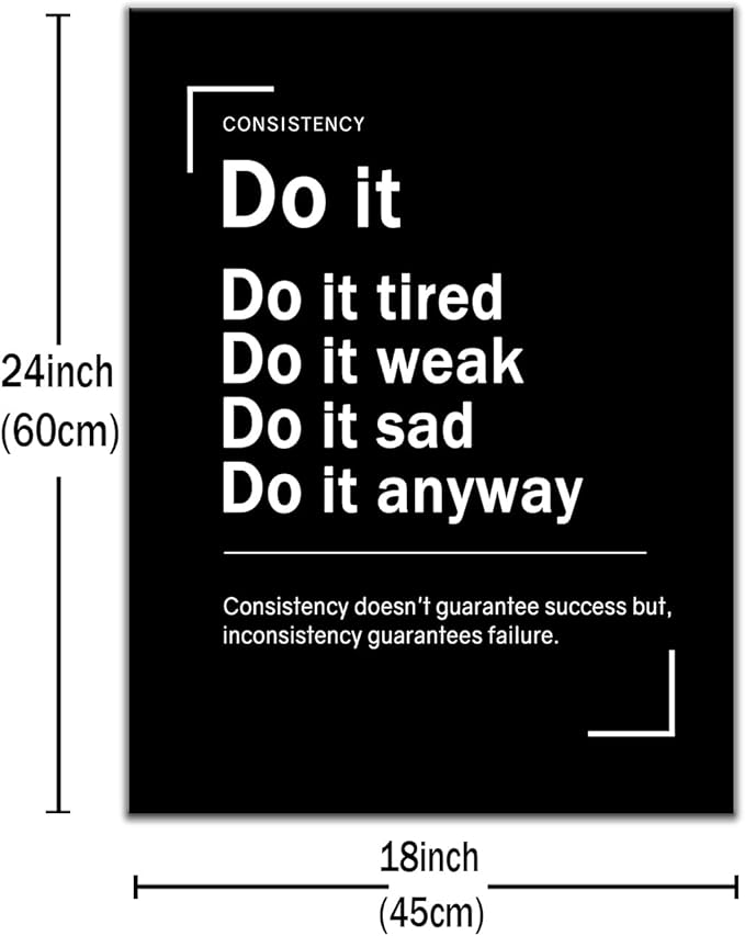 Motivational Canvas Framed Wall Art Do It Inspirational Entrepreneur Quotes Picture Print for Office Painting Poster Wall Decor for Modern Home Kitchen Teens Room Ready to Hang [18''Wx24''H]