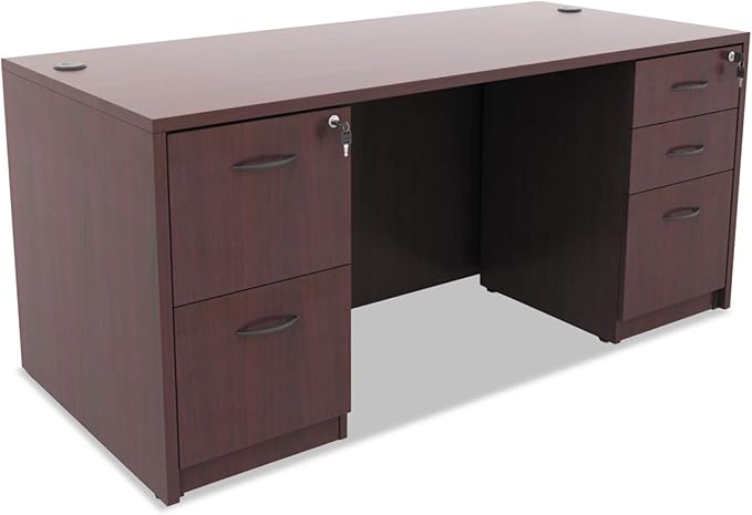 Alera Valencia Series 16 by 22 by 28-Inch 2 Box and 1 File Drawer Full Pedestal, Mahogany