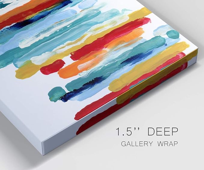 Landscape Wall Art Premium Gallery Wrapped Canvas Abstract Ocean Forest Modern Artwork Decoration for Living Room Kitchen Bathroom Office, Ready to Hang