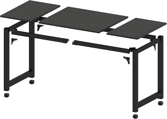 NSdirectModern Computer Desk 63 inch Large Office Desk Writing Study Table for Home Office Desk Workstation Wide Metal Sturdy Frame Thicker Steel Legs, Black.