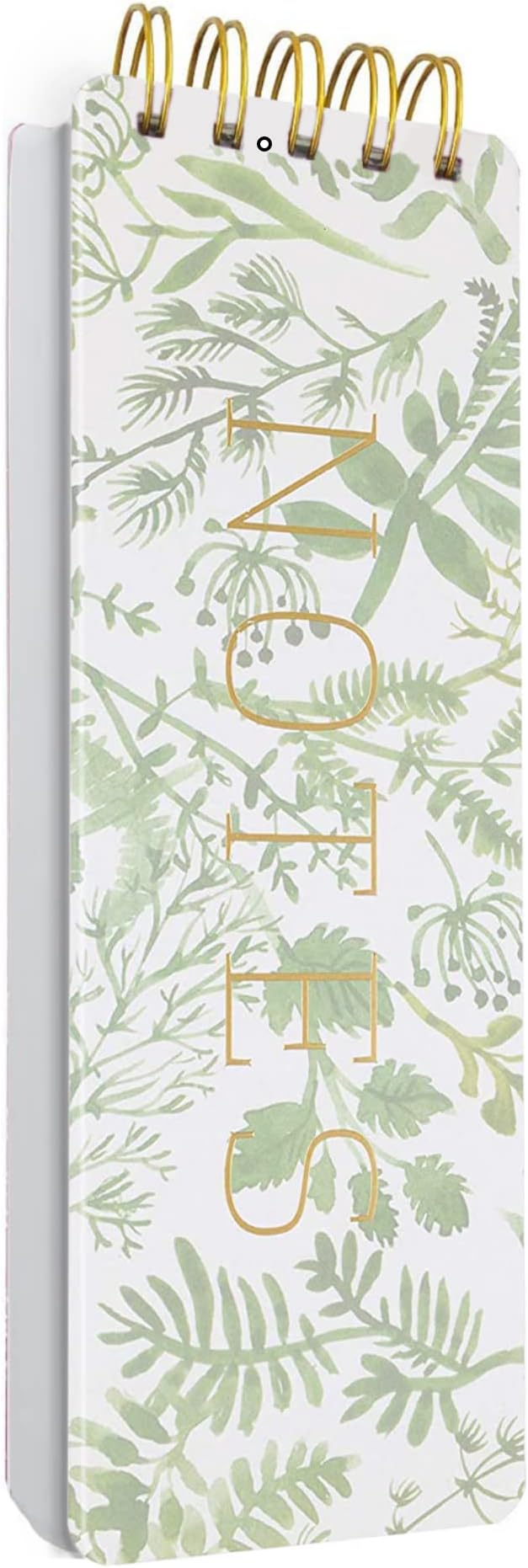WORLD TRAVELER Eccolo Tall Spiral Memo Pad, 300 Pages, 150 Sheets, Double Spiral Binding, Office Essentials for Work, List Notepad for Students, Class and Shopping, Botanicals (Green, 3x8.5 inches)