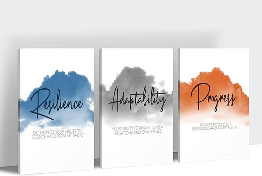 3 Piece Canvas Wall Art, Motivational Quotes Print Pictures for Office, Entrepreneur Poster Women Inspirational Framed Artwork Home Decor 24"x36" x 3 Pcs