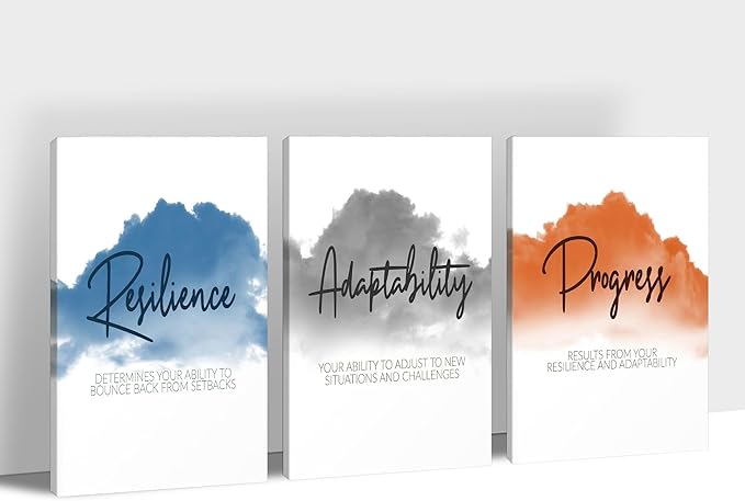 SHMAO 3 Piece Office Canvas Wall Art, Motivational Quotes Print Pictures Wall Decor for Office, Entrepreneur Poster Women Inspirational Framed Artwork Home Office Decor 20''x30'' x 3 Pcs