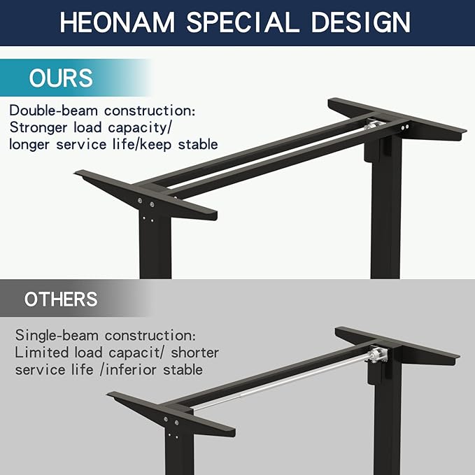 55 Inch Computer Desk, Large Office Desk for Home Office, Modern Writing Table with Sturdy Metal Frame