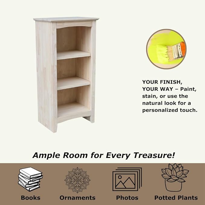 Solid Wood Shaker Bookcase - 36" H