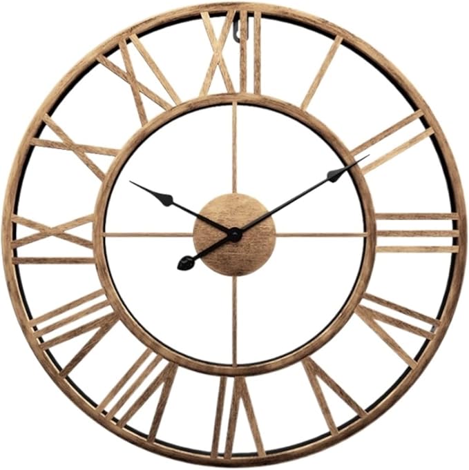 Wall Clock Wall Clock Metal Modern Wall Clocks Battery Operated Silent Clock with Roman Numerals for Office Home Wall Decor Home Decoration Clock (B 60 * 60cm)