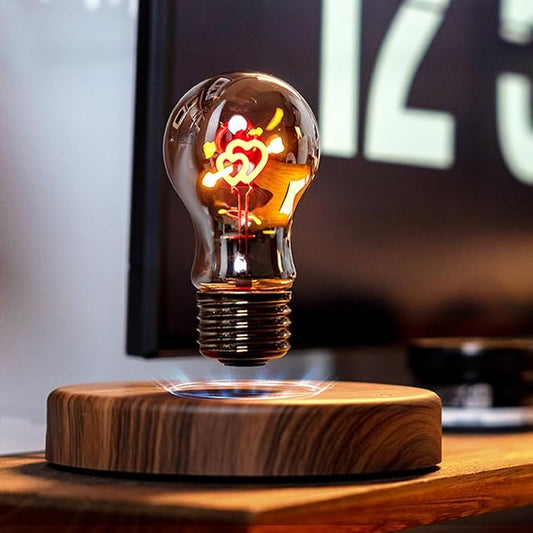 MOOCCI Levitating Heart Bulb Lamp, Magnetic Floating Light with Warm Glow, Romantic Bedroom Night Light, Perfect Easter Day Gift for Wife Girlfriend Woman, Unique Home Decor Tech Gadget