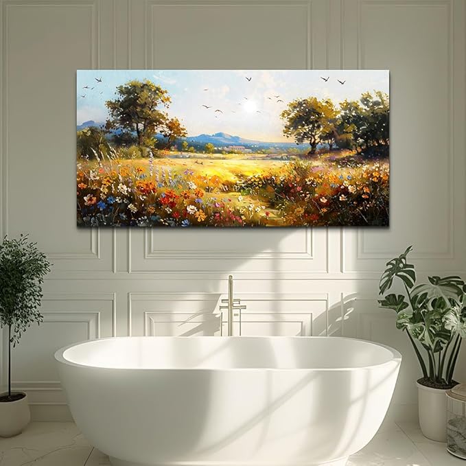 FUHAIHUA Large Wall Decor For Living Room Canvas Wall Art For Office Wall Decorations For Bedroom Rural Pastoral Painting Artwork Room Home Decor 24x48 In