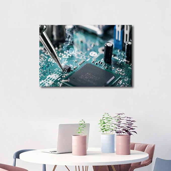 TUMOVO Cutting Machine Wall Art Office Room Wall Decor Modern Wall Artwork Canvas Frame Art Prints 1 Pieces Wall Art Canvas Art Poster Boys Room Decor Home Decorations for Living Room, 16" x24"