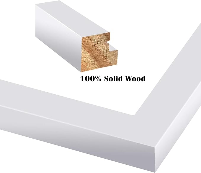 Egofine 24x36 Poster Frames Solid Wood Matted for 18x24, Set of 2 White - Wall Mounting for Horizontal and Vertical Display