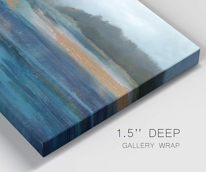 Landscape Wall Art Premium Gallery Wrapped Canvas Abstract Ocean Forest Modern Artwork Decoration for Living Room Kitchen Bathroom Office, Ready to Hang