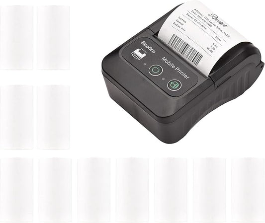 Portable 58mm Receipt Thermal Printer 2 inches Mini Mobile Pocket Printers with 11 Thermal Paper Roll USB&Wireless BT Connection Compatible with Windows/Android/iOS for Office Market