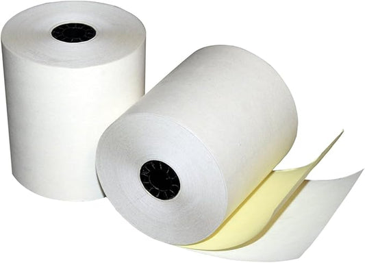 Quality Park Two-Ply Carbonless POS/Cash Register and ATM Rolls, 3 Inches x 90 Feet, White/Canary Yellow, Box of 50 (15612)