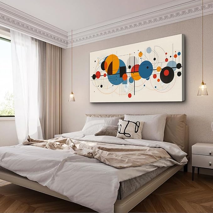 hyidecorart Boho Wall Art For Living Room Large Canvas Wall Decor For Bedroom Office Decorations Minimalism Abstract Geometric Wall Painting Ready to Hang Pictures Artwork Canvas Prints Home Decor