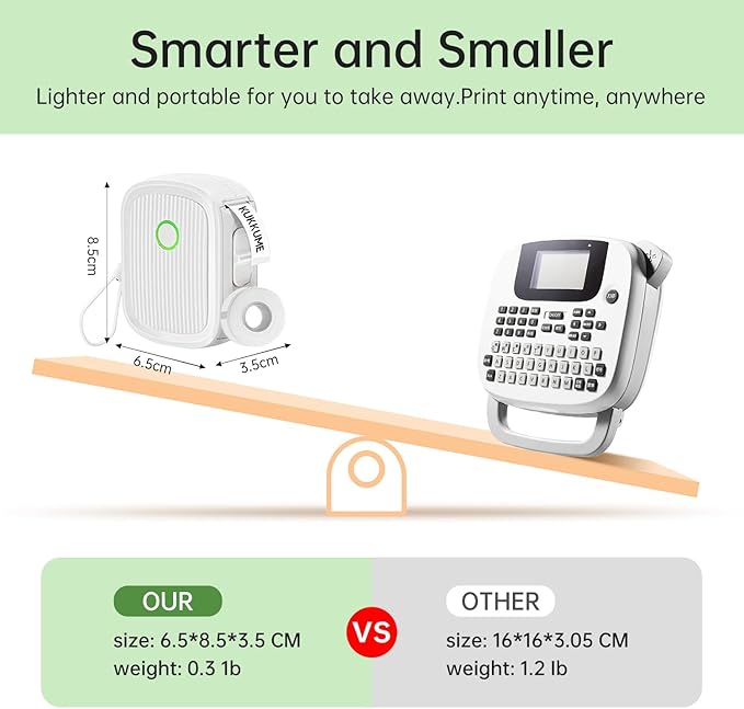 Label Maker Machine with Tape Inkless Printer Bluetooth Label Maker Machine Portable Thermal Label Printer for Home & Office, MINI, White, XXBQDYJ0001W