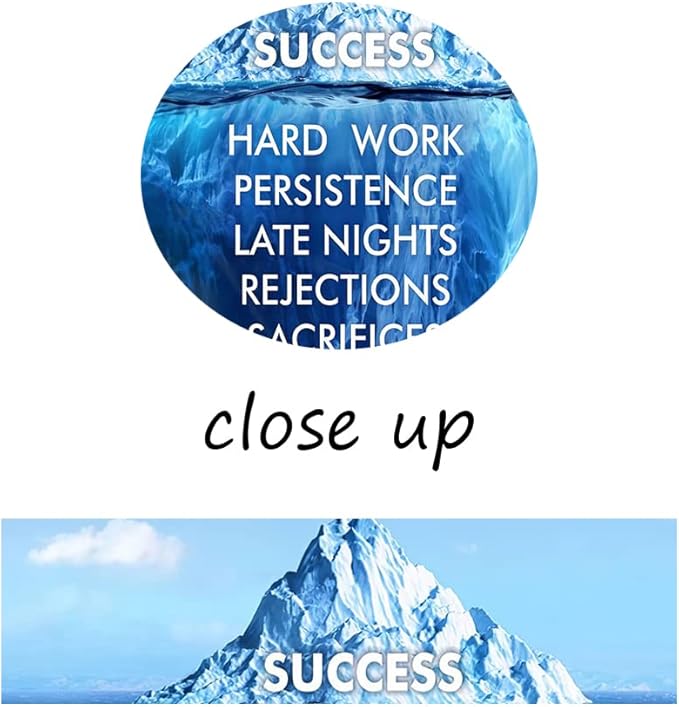 Office Decor Motivational Canvas Wall Art Inspirational Entrepreneur Quotes Success Iceberg Poster Painting Print Artwork Library Living Room Frames Ready to Hang[30″W X 40″H]