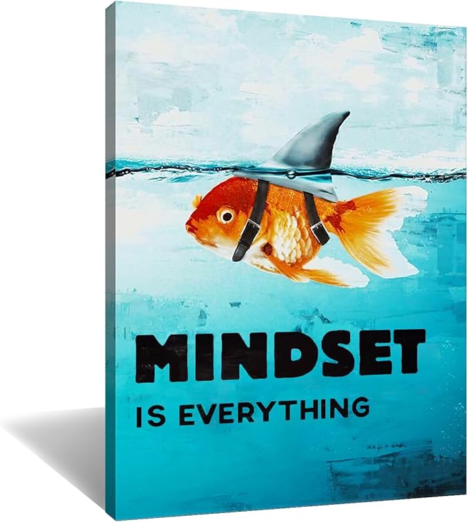 Canvas Mindset is Everything Motivational Wall Art Inspirational Entrepreneur Quotes Poster Print Artwork Painting Picture for Home Living Room Bedroom Classroom Decor Ready to Hang [30''W x 40''H]