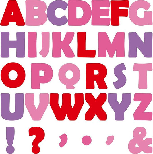 150 PCS Large 7" Font Valentines Bulletin Board Letters and Punctuation Cutouts Set, Valentine's Day Pink Red Letters Bulletin Board Decoration for School Classroom Alphabet Poster Wall Decor