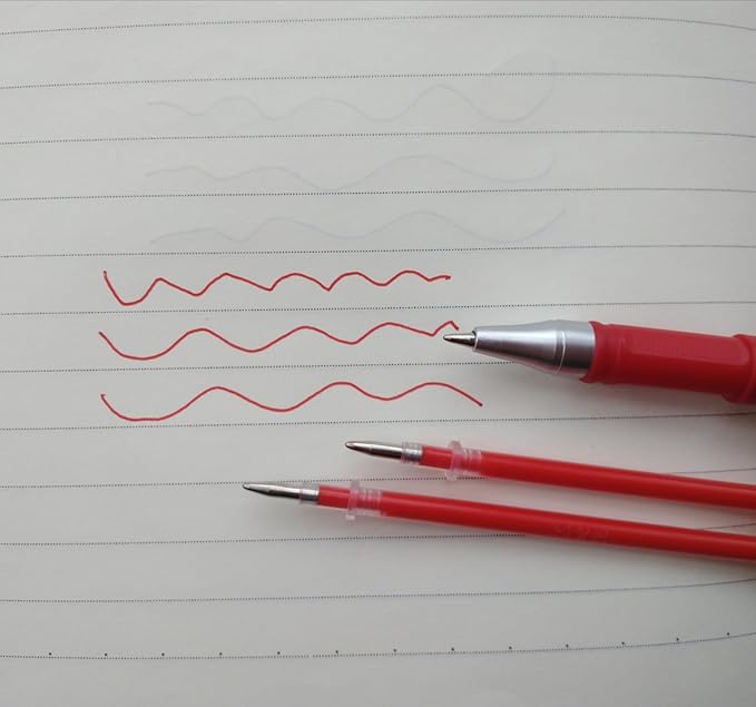 Red Pens and 0.5mm Pen Refill,Gel Pen Ink Refills Set Kit, 20 Pcs Red Ink Pen Refills with 3 Gel Pens(red Pen & Refill)