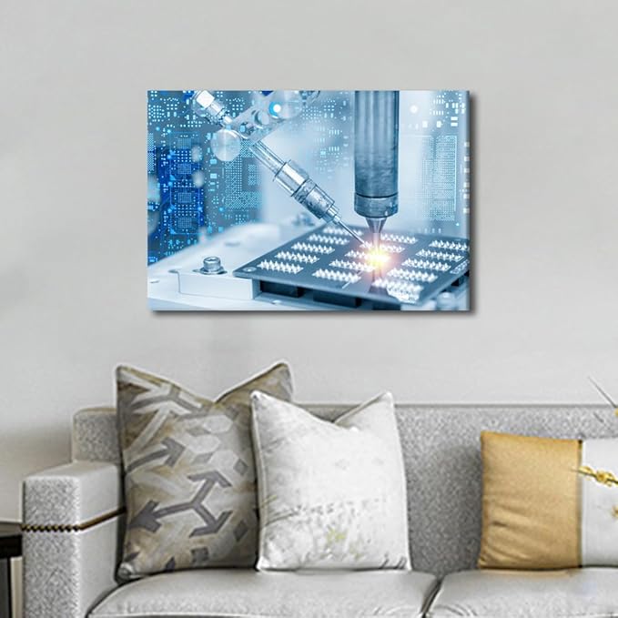 Soldering Machine Canvas Paintings for Wall Decorations Welding Prints Wall Art 1 Pieces Wall Art Canvas Artwork Wall Decor Boys Room Decor Framed Wall Art Bedroom Wall Decor, 12" x18"
