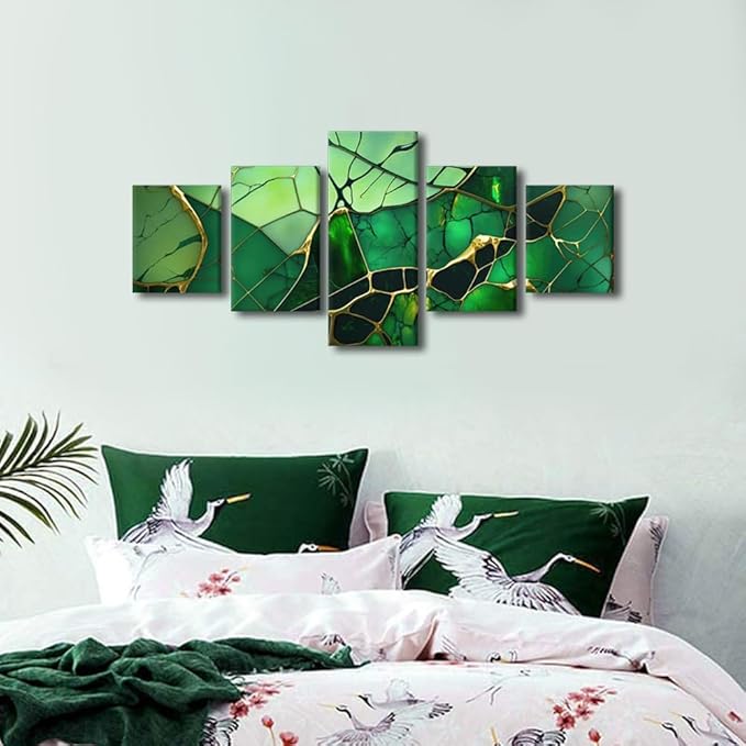 Canvas Wall Art Decor Abstract Canvas Wall Art for Men Stained Glass Window Poster Printing 5 Panel Office Wall Decor for Native Americans Living Room Decor Stretched Ready to Hang 50x24 in