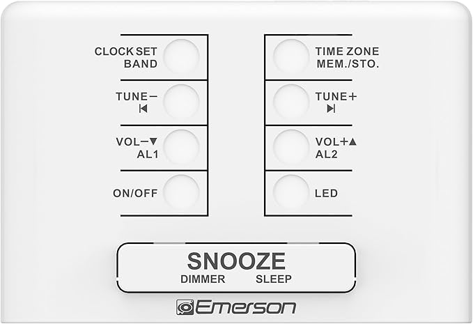 Emerson CKS1500 SmartSet Dual Alarm Clock Radio with AM/FM, 0.9” Blue LED Display, 4-Level Dimmer, Blue Accent Light, Sleep Timer & Auto Time Setting