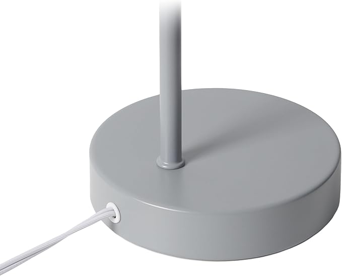 Simple Designs LD1077-GRY 16" Sleek Essentials Adjustable Metal Desk Task Lamp, for Office, Desk, Nightstand, Dorm, Gray