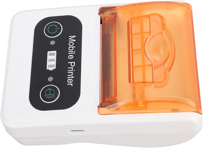 Pomya Bluetooths Thermal Receipt Printer, 58mm Handheld POS Inkless Receipt Printer, Portable Small Thermal Printer for Small Business Office Retail Store Restaurant (Orange White)