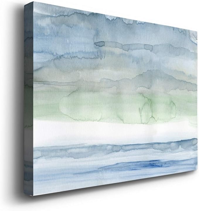 Landscape Wall Art Premium Gallery Wrapped Canvas Abstract Ocean Forest Modern Artwork Decoration for Living Room Kitchen Bathroom Office, Ready to Hang