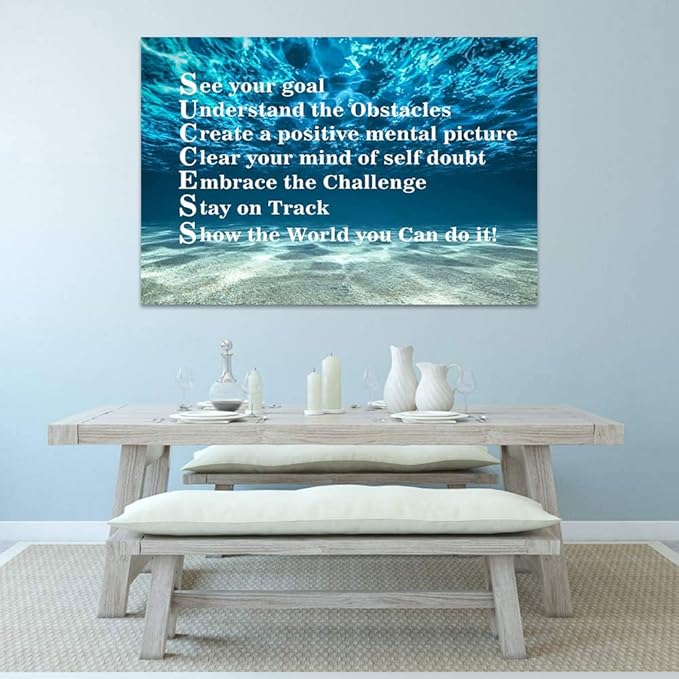 Inspirational Canvas Wall Art Inspiration Motivation Painting Motivational Quotes Modern Success Positive Posters Prints Artwork Living Room Home Office Decorations Framed Ready to Hang-28x44 inches