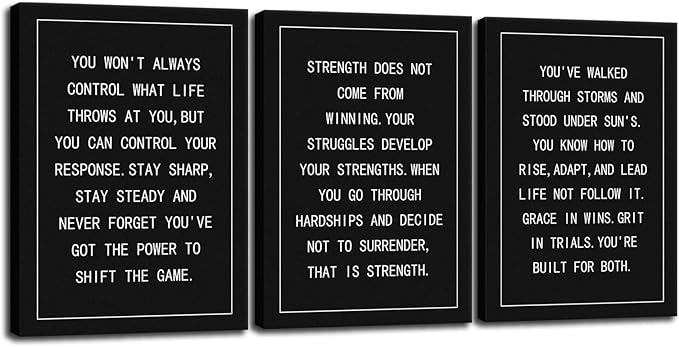 3 Panels Inspirational Canvas Wall Art Office Wall Decor Motivational Entrepreneur Quotes Poster Inspiring Print Artwork Painting Picture for Framed Home Living Room Decoration[60''Wx 28''H]
