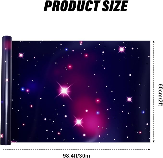 Tenceur Bulletin Board Paper 24 Inch x 100ft Fade Resistant Paper Roll for Classroom Decor(Starry Sky)