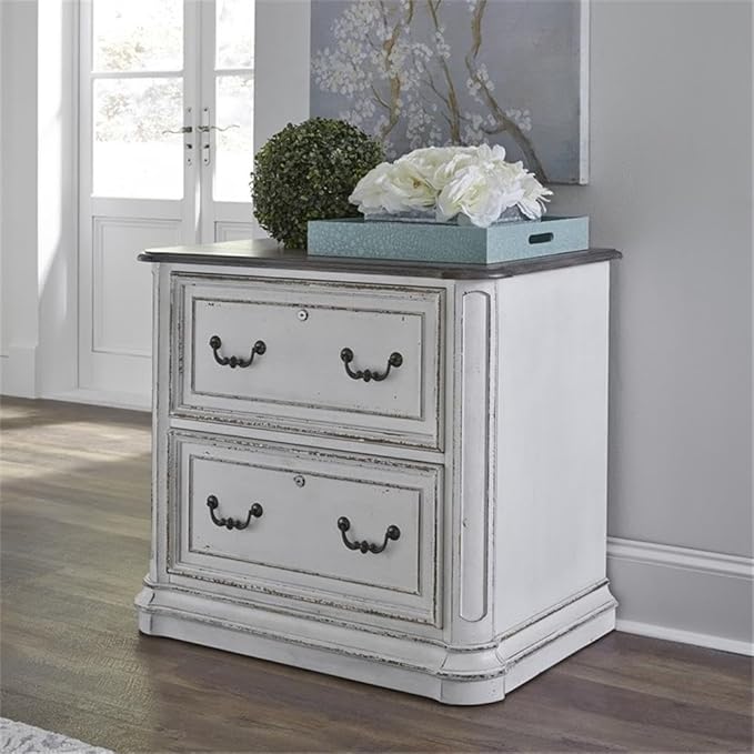 Liberty Furniture Magnolia Manor Media Lateral File for Home Office, W34" x D22" x H31", White