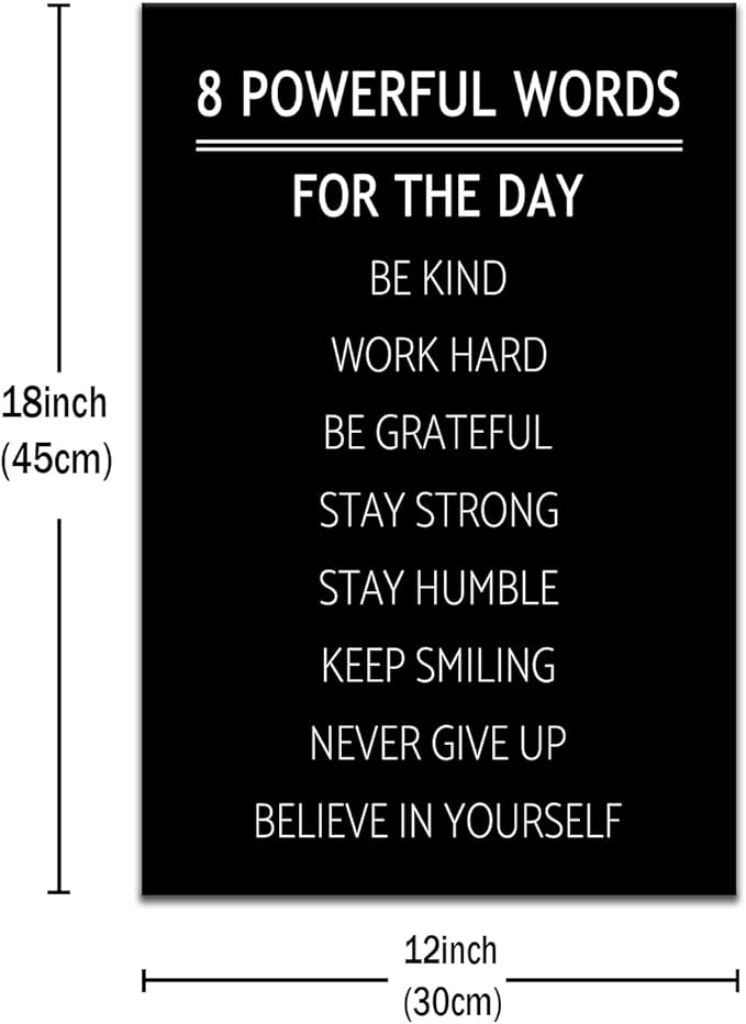 Inspirational Canvas Wall Decor Motivational Discipline Posters for Office Positive Quotes Picture Painting Artwork for Modern Gym Bedroom Living Room Gym Stretched and Framed [12''Wx 18''H]