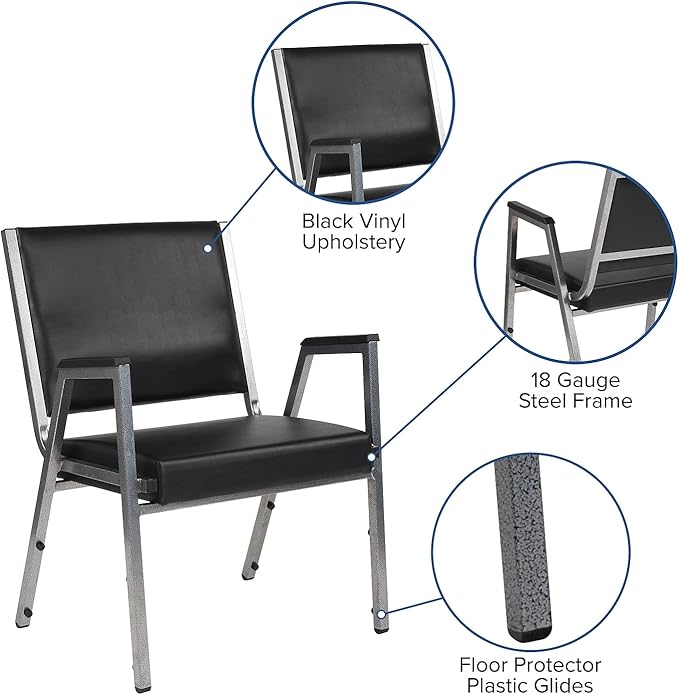 Flash Furniture Vinyl Bariatric Medical Chair, Black (XU604436701BKVY)