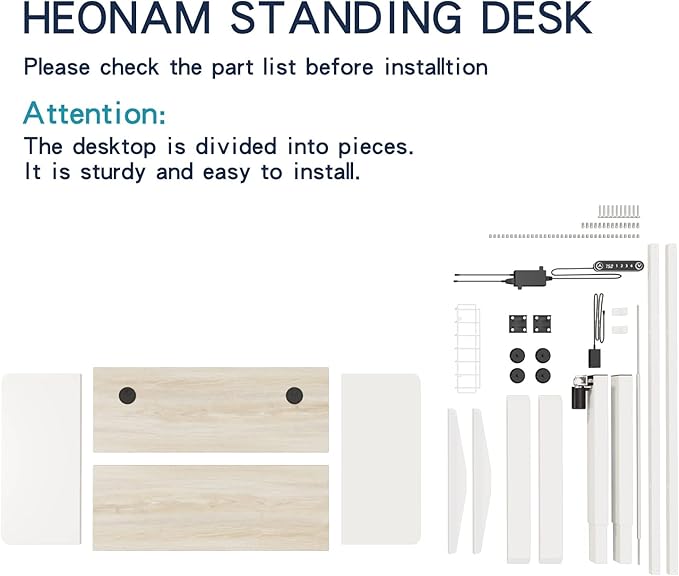63 Inch Electric Standing Desk, Height Adjustable Sit Stand Desk with Memory Control and Spacious Desktop for Home Office