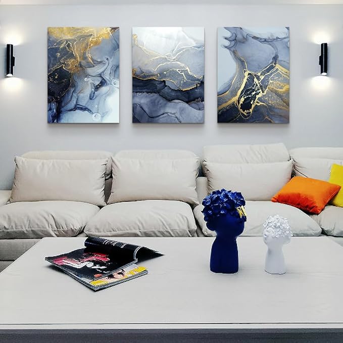 Lapremoly Canvas Wall Art - Abstract Wall Decor for Living Room, Bedroom, Office & Bathroom - 3 Piece Set, 16x24 in