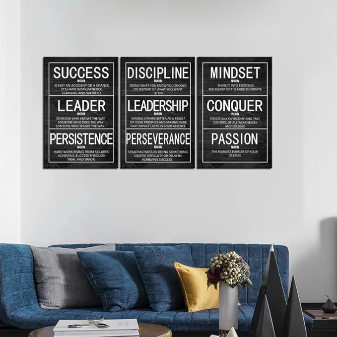 WYJZDZQ8 Motivational Poster Inspirational Canvas Wall Art Prints Artwork for Living Room Office Modern Home Decor Inspiring Painting Pictures Stretched and Framed Ready to Hang [48''Wx 24''H]